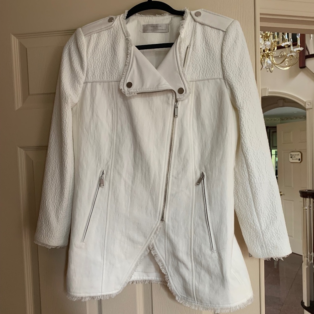 Zara Trafaluc Ivory Long Jacket sz M